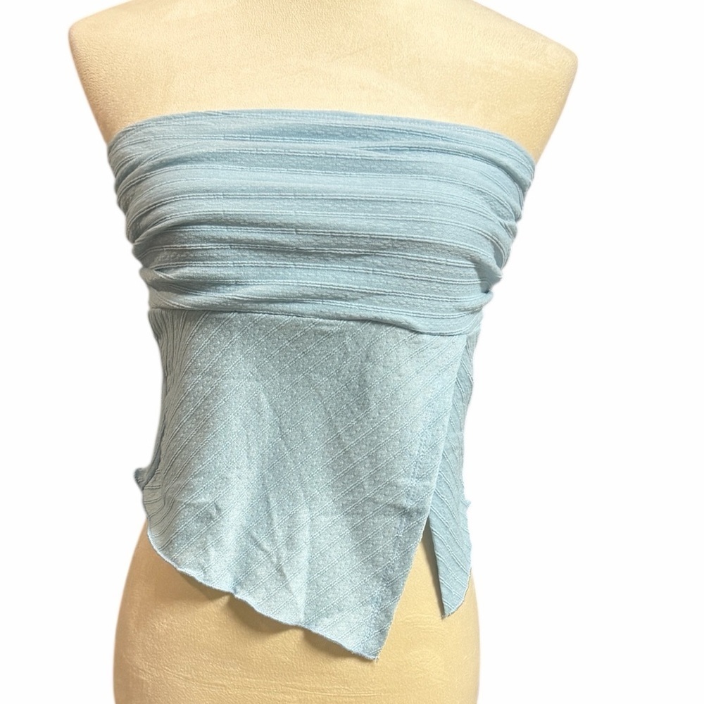 SHEIN NWOT Sky Blue Strapless Top